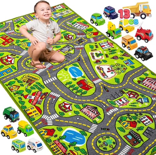 Kinderteppich stadt 80x150cm - stadt,