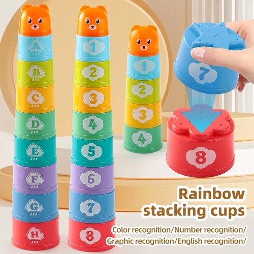 9er stapelbecher set - 🌈,